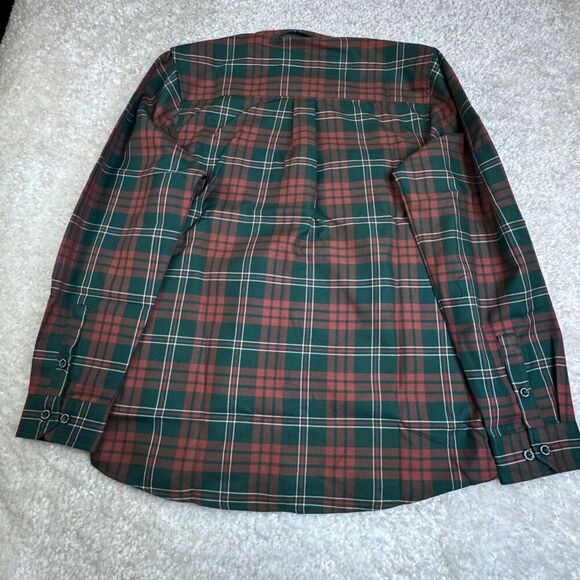 Dixxon Shirt Mens Medium Green Plaid Mistletoe Flannel Button Down Long Sleeve - Picture 3 of 11